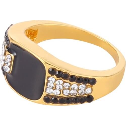 Creative Gold Colors Hip Hop Ring For Men Punk Style Inlaid Zircon Party Punk Motor Biker Rings Fashion Jewelry Gift