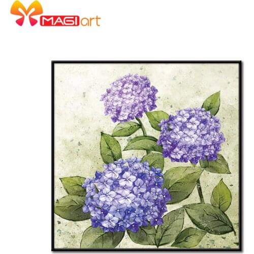 Cross stitch kits Embroidery needlework sets 11CT water soluble canvas patterns 14CT Floral style purple flowers-NCMF203