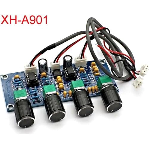 XH-A901 NE5532 Tone Board Preamp Pre-amp with Treble Bass Volume Adjustment Pre-amplifier Tone Controller for Amplifier Board