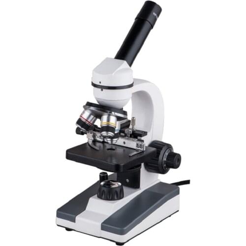 XP901 Monocular Students Biological Microscopes with Built-in Battery Metal LED Light