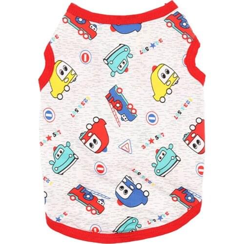 Cartoon Animals Print Dog Shirt Summer Small Dog Clothes Chihuahua Tshirt Puppy Vest Yorkshire Terrier Pet Dog Cats Clothes Vest