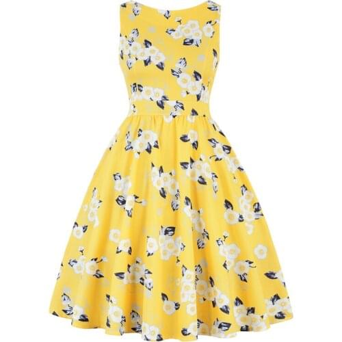 Lactic 2021 New Dress Women Sexy Striped Print Color Vest Retro 1950s Cocktail Robe