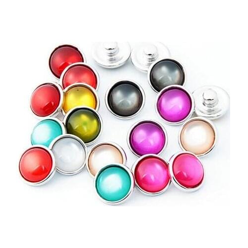 10pcs/lot Mixed Colors & Pattern 12mm Snap Button Jewelry Metal Cats Eye Stone Snap Fit Snap Earrings Bracelet Jewelry