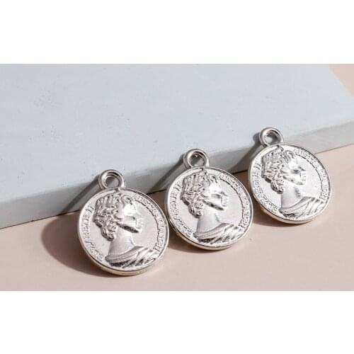 10pcs 17*20mm Alloy Carved Portrait Charms for Bracelets Pendants Necklaces DIY Making Handmade Jewelry Finding