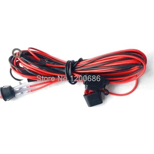 18AWG 1.5M Custom Car LED Headlight Automotive On-Off Switch Wire Harness with 10A Fuse Holder
