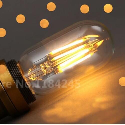 2W 4W Long Lasting Industrial Vintage T45 Edison LED Bulb Filament E27 360 Degree Warm White