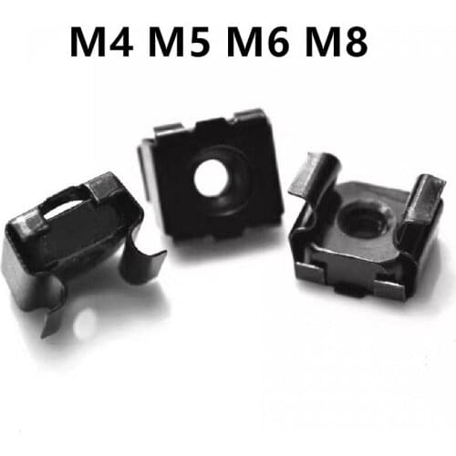 20pcs/lot M4 M5 M6 M8 Black 304 Stainless Steel Card Type Floating Nut Cage Type Cabinet Nut