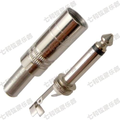 4Pcs/lot 1/4inch 6.35mm Mono Plug Audio Cable amplifier Connector with metal spring,Guitar Cable Plug guitar accessories