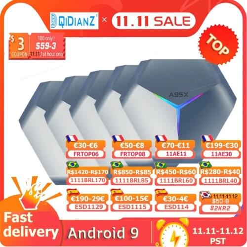5pcs/lot TV box android smart tv box A95X F4 Android 10 S905X4 8K Dual Wifi BT Media player Play Fast tv Set top box vs h96