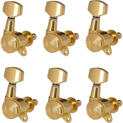 6R Gold Locked String Tuning Pegs Key Tuners Machine Heads for Acoustic Electric Guitar Lock Schaller Style