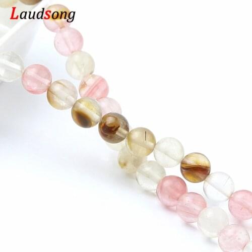 Natural Stone Beads 4-12mm Colorful Volcano Cherry Quartz Crystal Stone Loose Beading Beads For Jewelry Bracelet Necklace Making