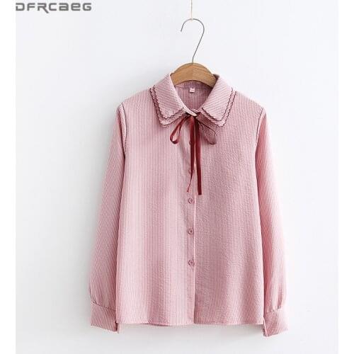 Блузки с галстуком DFRCAEG China At AliExpress