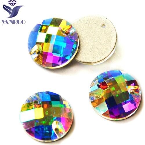 YANRUO 3220 Chessboard Crystal AB AAAAA Quality Sewing Rhinestones Stones And Crystal Flat Back Stones For Rhinestones Dress