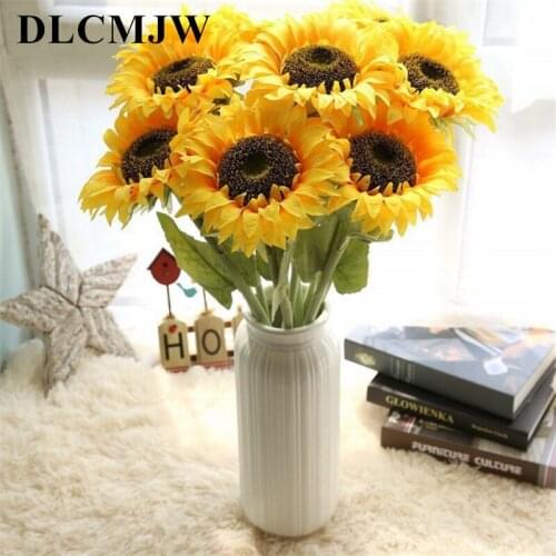 Artificial Sunflower Fake Silk Sunflower Flower Floral Garden Home Decor Wedding Simulation Plants Bouquet Bridal Hydrangea