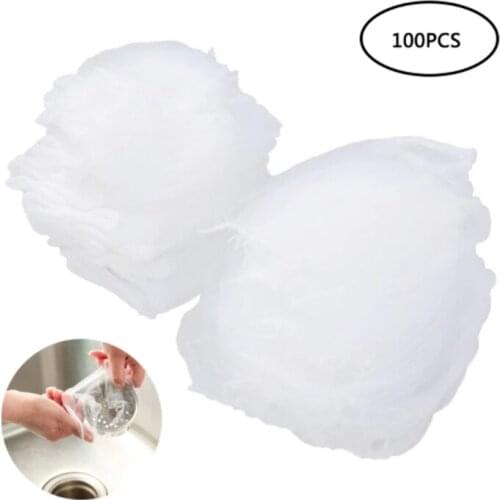 100Pcs Isolation Sink Filter Mesh Kitchen Trash Bag Prevent The Sink From Clogging Filter Bag For Bathroom Strainer Rubbish Bag