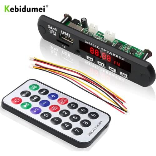 Kebidu 5V 12V No Bluetooth MP3 WMA WAV Decoder Board MP3 Player Car Audio USB TF FM Radio Module With Remote Control For Car