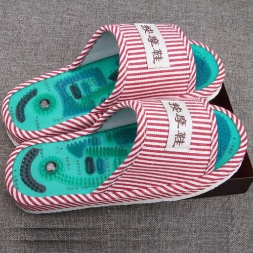 Chinese Acupoint Magnetic Massage Men Slippers Non-slip Pedicure Women Shoes Health Care Fasciitis Pvc Massage Shoes Shiatsu