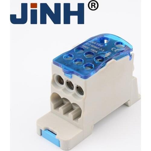 UKK 160A Din Rail Terminal Blocks One in several out Power Distribution Block Box Universal Electric Wire Connector Junction Box