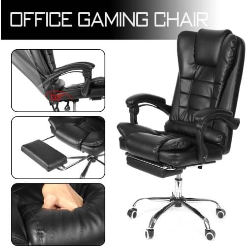 Computer Office Chair Gaming Home Leather Executive Swivel Boss Chair Lifting Rotatable Armchair Footrest Adjustable Desk Chair