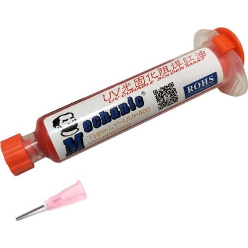 MECHANIC 10CC RED UV Solder Mask Resist Is Used Solder Paint Prevent Corrosion Arcing Soldering Paste Flux Cream Welding Oil