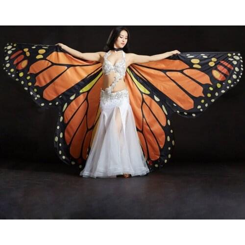 Belly Dance Butterfly Wing 360 Degree Belly Dance ISIS/Fairy Wings With Sticks Performance Stage Prop Wing Dance