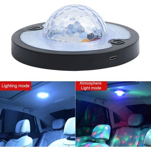 Roof Magnet Ceiling Lamp Voice Control Rhythm Atmosphere Light LED Car Interior Reading Light Disco Magic Stage Effect Lights