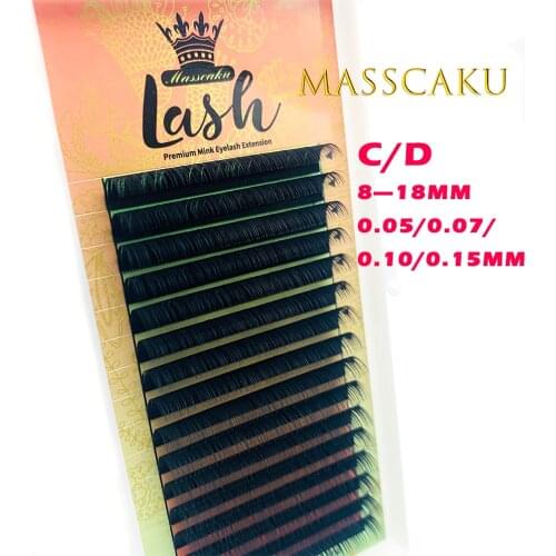 MASSCAKU Mink Lashes Makeup Maquiagem 8-18mm Individual Eyelash High Quality Natural Soft Synthetic Mink