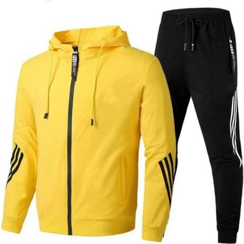 Sets Tracksuit Men Spring Autumn Hooded Jacket+Pants Sweatshirt Drawstring Outfit Sportswear Pullover Male 2 Piece Suits Casual