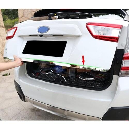 Stainless Steel Car Rear Trunk Tail Lid Door Cover Trim Strip Decal Fit For Subaru XV 2018 Car Styling Accessories Decoration