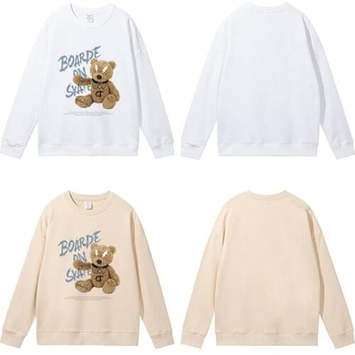 Anyvearon 2021 New Autumn&Winter Mens Sweatshirts Toy Bear Image O-neck Man sweatshirts Cute Sweat for men clothing Multi-color