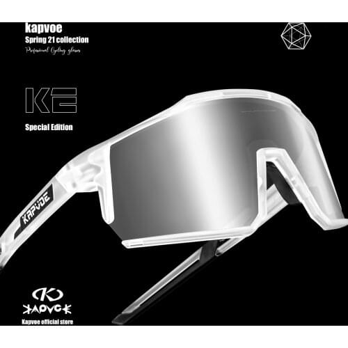 Kapvoe UV400 Polarized Cycling Goggles Bicycle Eyewear Bike MTB Outdoor Sports Sunglasses Men Glasses Windproof Gafas