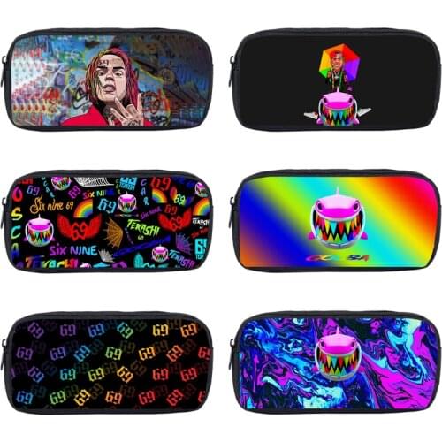 3D Print Anime Casual 6ix9ine Pencil Case Women Cosmetic Bag Kawaii Pen Box Cartoon Multifunctional Stationery School Supplies