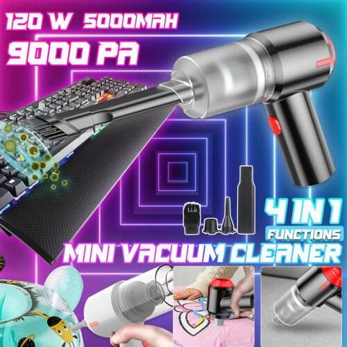 2 In 1 120W Cordless Air Duster Rechargeable Handheld Vacuum Cleaner Mini Air Blower For Computer Keyboard Laptop Cleaning