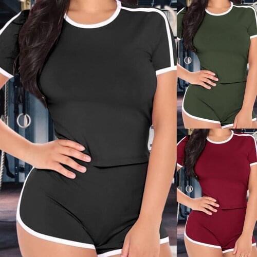 Split Swimsuit Bathing Suit Bikinis Set Of Women Underwear Short-sleeved Sportswear Casual Sexy Sports Suit