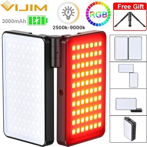 VIJIM R361 Foldable RGB LED Video Light 2600K-12000K Rechargeable 3200mAh LED Light for DSLR Camera Smartphone vlog Photography