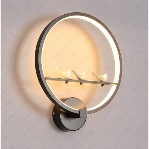 18W LED Wall Light Fixture Acrylic Lamp Three Birds Adjustable Living Room Hotel Bedroom