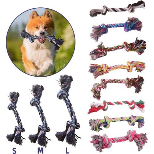 Dog trainings Toy Chew Molar Toy Bite Rope Double Knot Cotton Rope Funny Cat Toy Bite Resistant Teeth Pet Supplies Puppy Toys