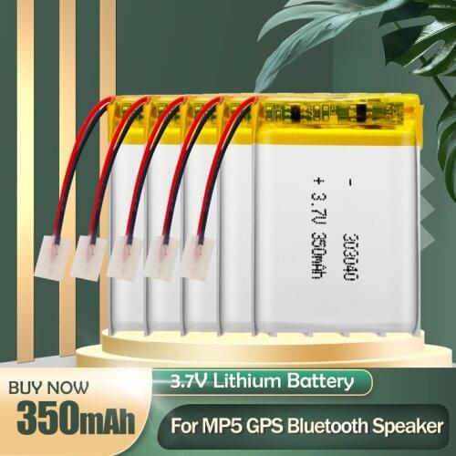 303040 033040 283040 3.7V Lithium Polymer Rechargeable Battery For MP3 GPS DVR Smart Watch Bluetooth Headset Pedometer Massager