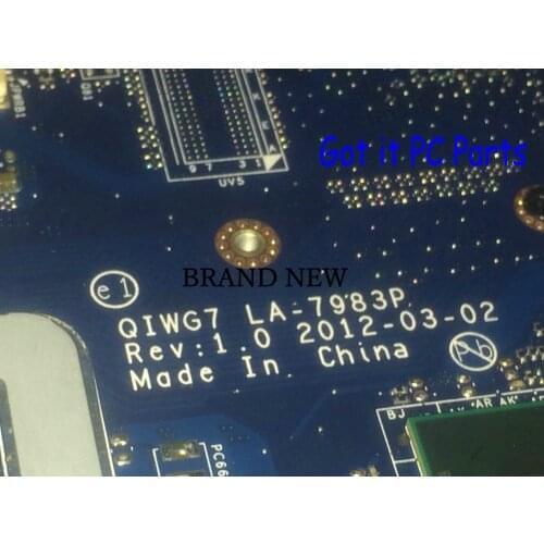 STOCK QIWG7 LA-7983P FOR Lenovo G780 NOTEBOOK MAINBOARD UMA DDR3