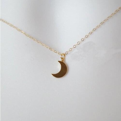 WJZB simple fashion sexy small moon pendant necklace gift for women wholesale free shipping