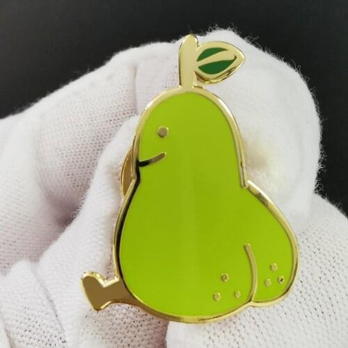 Funny pear butt lapel pin
