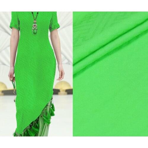 Green Heavy crepe kimono DIY Skit Scarf shirt silk fabric A96