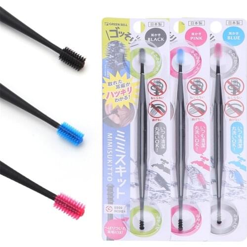 1PC Soft Silicone Ear Pick Double-ended Earpick Ear Wax Curette Remover Ear Cleaner Spoon Spiral Ear Clean Tool Spiral Design