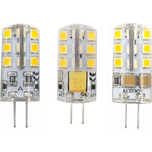 10PCs Mini G4 24smd 2835 2W ACDC10-20V Energy Saving Silicone Crystal Corn Lamp Ac110 220V