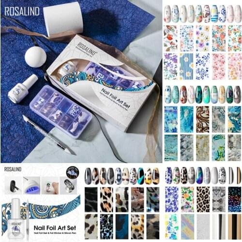 10 Pcs/set Nail Art Transfer Foil Stickers Paper 2.5*100cm Ocean Leopard UV Gel Wraps Nail Adhesive Decals Fingertips Art TSLM1