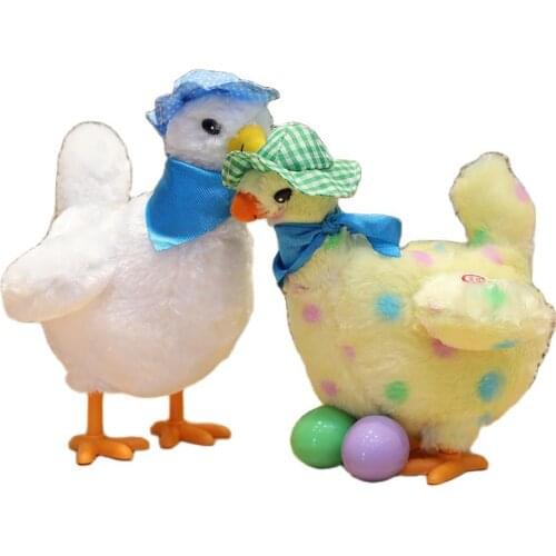 2 Colors 25cm Electronic Plush Toys Funny Chicken Hens will Lay Eggs Crazy Singing & Dancing Animal Stuffed Plush Toys Gifts