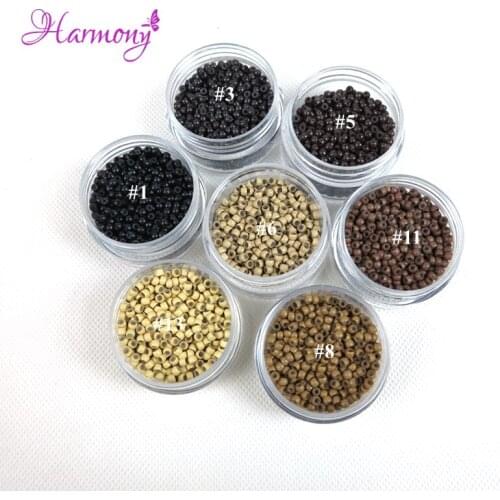 3500pieces/lot 2.9x1.6x2.0mm Copper Silicone Nano Rings Beads Links nano hair extension tools 7 Colors available