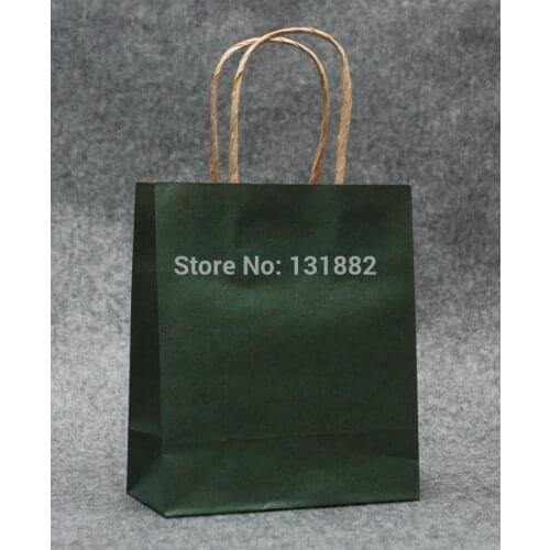 40pcs/lot Dark Green Gift Bag With Handles Retail Carrier Bag Wedding Party CH-5012607