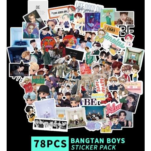 78PCS/SET KPOP Bangtan Boys Stickers Poster New Album BE Stickers JUNG KOOK JIMIN JIN SUGA DIY Cartoon Stickers Home Book Decor