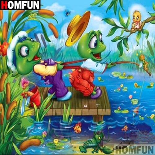 HOMFUN Full Square/Round Drill 5D DIY Diamond Painting "Cartoon frog"Embroidery Cross Stitch 5D Home Decor A16426